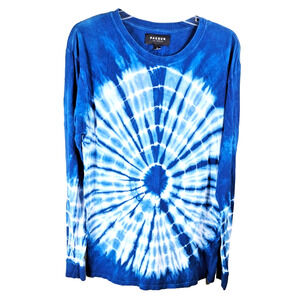 PacSun Tie Dye Long Sleeve T-Shirt Men's Medium Blue White